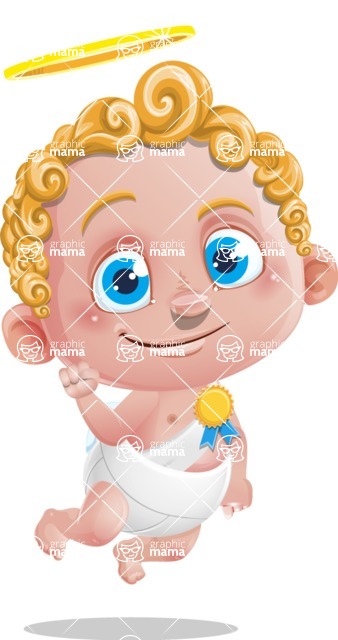 Cupid Cartoon Character - Cartoon Cupid with Ribbon